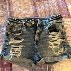 American Eagle Outfitters Distressed Blue Denim Jean Shorts